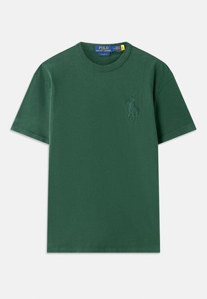 Grön bomulls t-shirt med klassisk passform, med en subtil broderad logotyp på bröstet. Rund halsringning och kortärmade.