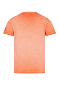 Short-sleeve t-shirt in bright orange, made from soft fabric. Features a crew neckline and a faded texture with no visible graphics.
