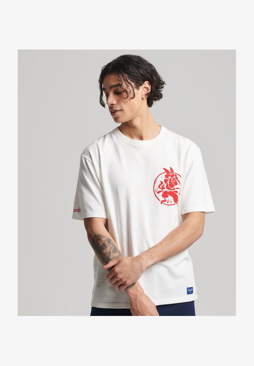 Superdry Vintage Tangled Uib Tee T-Shirt Uomo, Maglietta Stampata, Girocollo, Cotone
