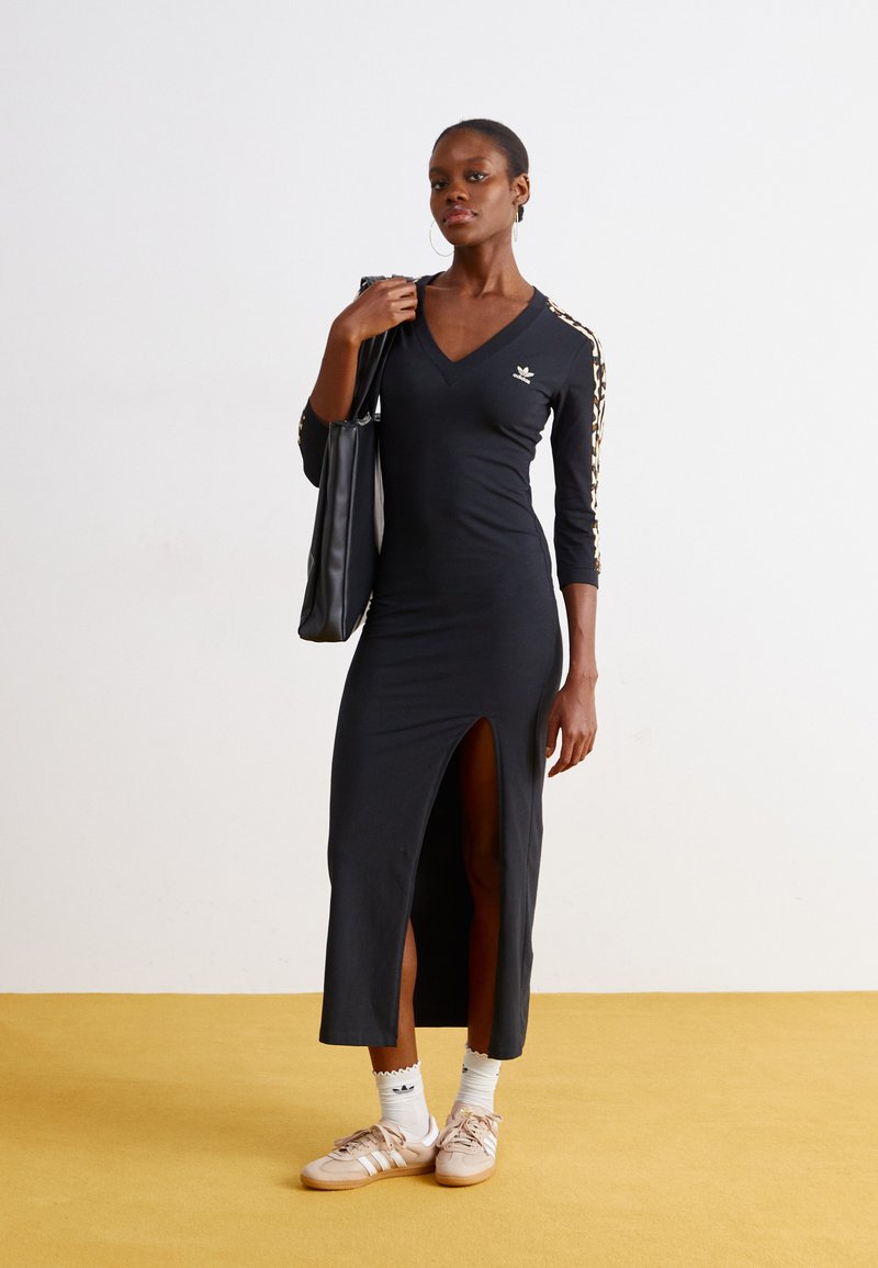 princess polly baby blue dress Black Off-Shoulder Knit Maxi Dress | Ribbed Long Sleeve Bardot Sweater Dress