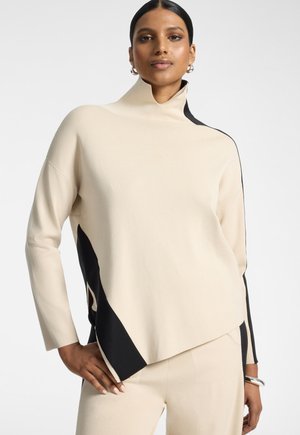 Elena Mirò, MAGLIA DOLCEVITA CON BORDO ASIMMETRICO - Pullover - beige
