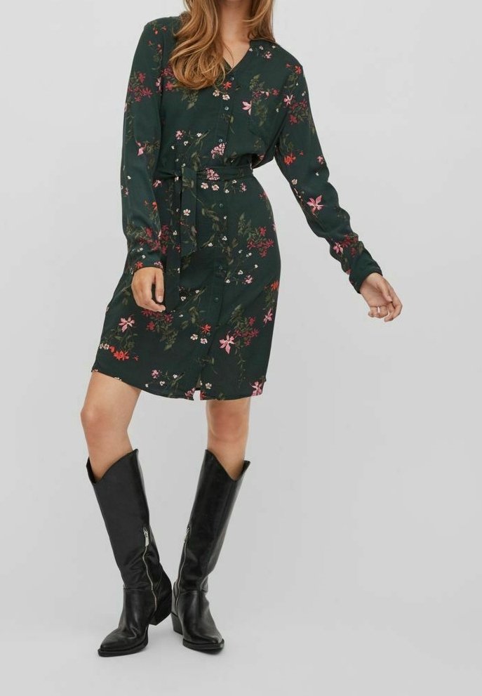 VILA Shirt dress - mottled dark green - (Pre-owned) - Zalando.ie