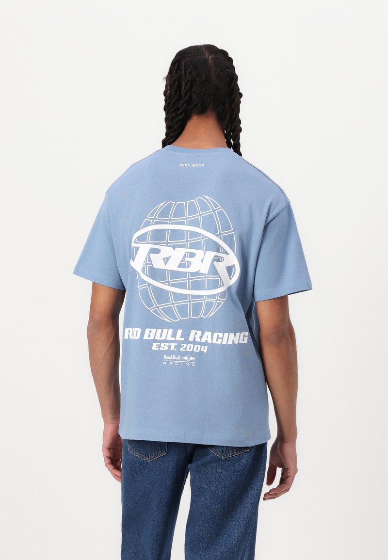 Red Bull Racing x Pepe Jeans GLOBE GRAPHIC TEE - Apdrukāts T-krekls - soho blue