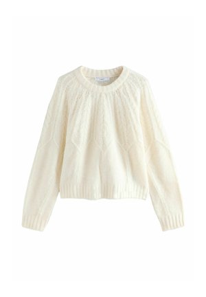 BLEND CABLE KNIT CREW NECK - Maglione - ecru cream