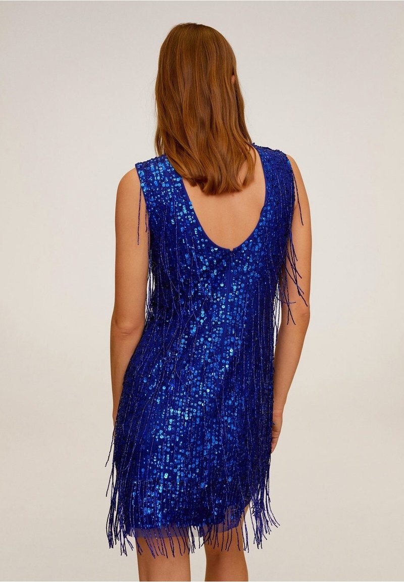 mango navy sequin dress MANGO TEEN - Long-sleeved sequin dress navy - M