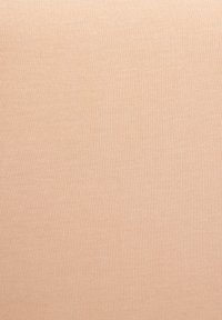 Beige, ribbed fabric with a soft texture, evenly woven pattern, and a smooth finish. Suitable for garments or upholstery applications.