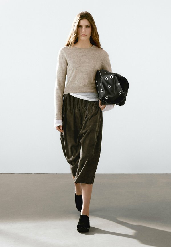 Strickpullover - mottled beige