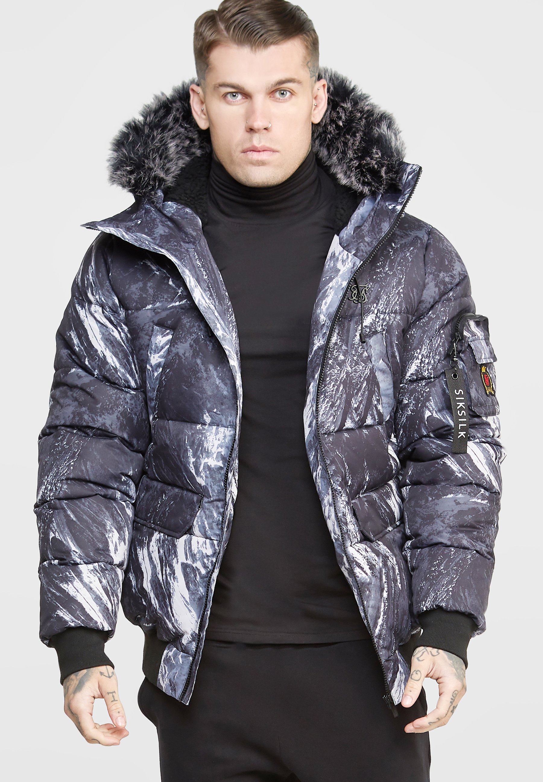 SIKSILK Chaquetas bomber black & white/negro - Zalando.es