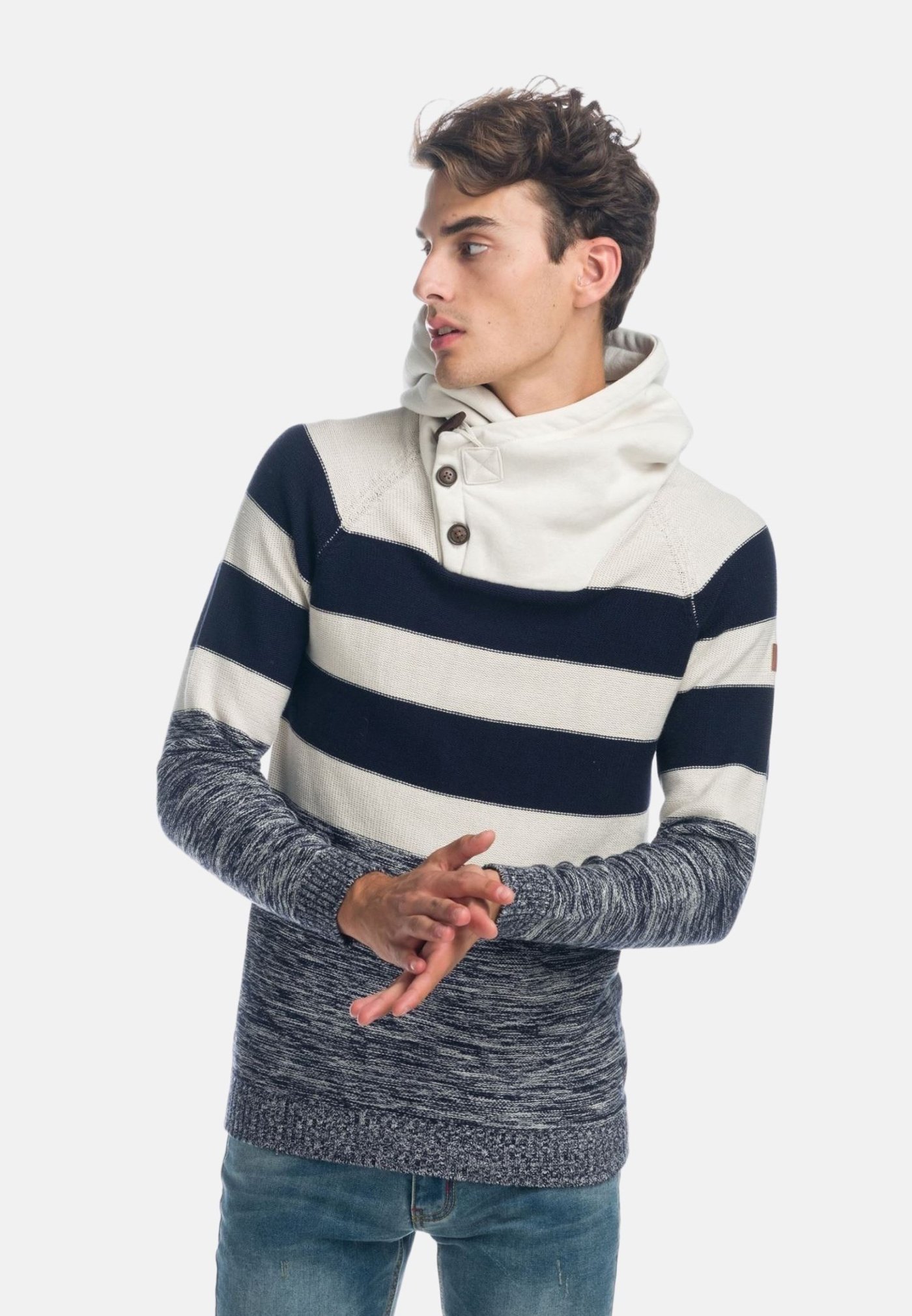 Koroshi TRICOT HOMBRE - Jersey con capucha - crudo/crema - Zalando.es