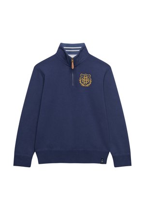 Superdry & Co, SUPERDRY GOTHIC VARSITY HALF ZIP SWEATSHIRT.. - Felpa - rich navy