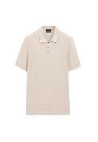 Massimo Dutti WIDE SHORT SLEEVE POLO COLLAR - Polotričko - beige