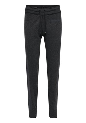 Donkergrijze, slim-fit joggingbroek met een verstelbare koordsluiting in de taille en een subtiel merklogo op de bovenste linker dij.