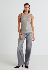 Weekday COATED TANK - Μπλούζα - metallic beige