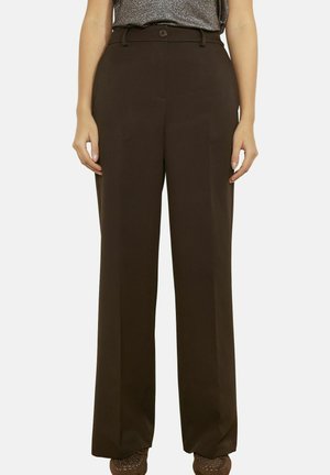 HIGH-WAISTED - Pantalones - brown dark chocolate
