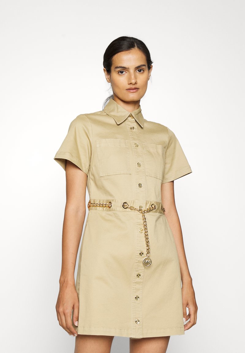 MICHAEL Michael Kors CHAIN BELT SHIRT DRESS Vestido informal khaki
