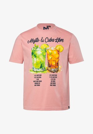 Men Plus, T-SHIRT, PRINT, SHORT SLEEVES, UP TO 8XL - T-shirt print - pink
