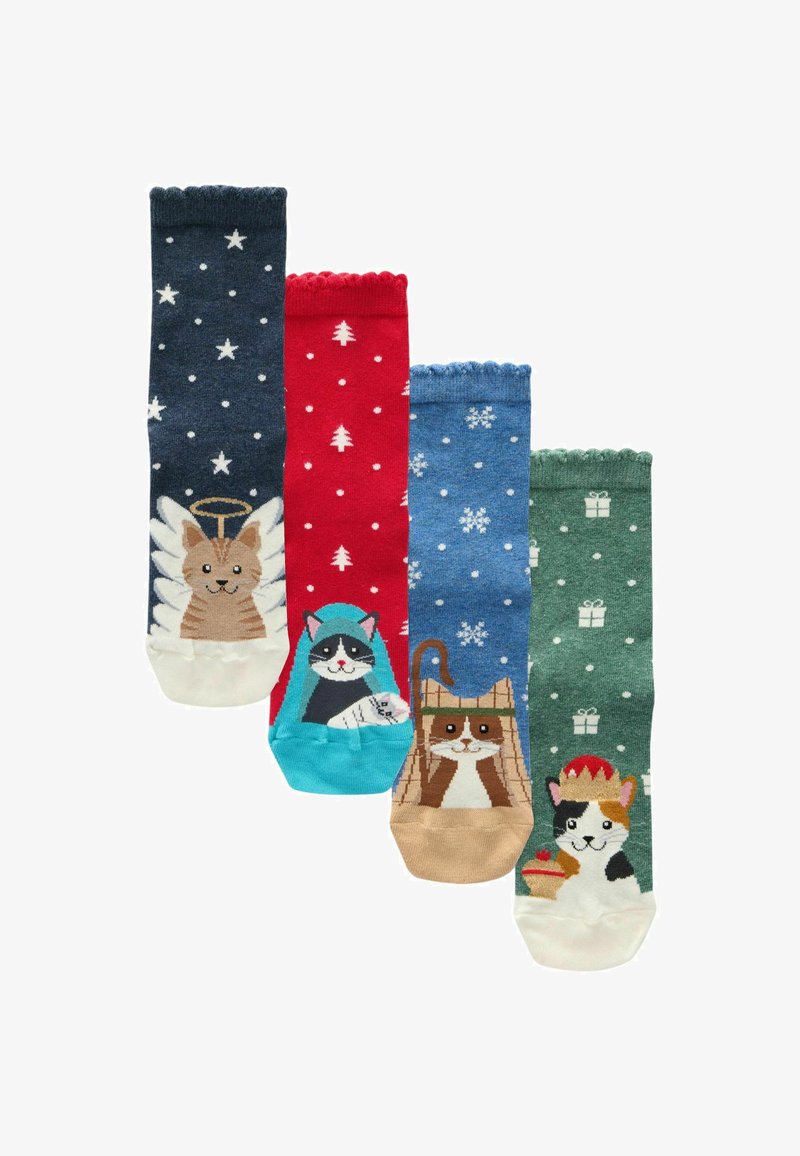 Next CHRISTMAS PATTERN 4 PACK. REGULAR FIT - Sokken - nativity cats