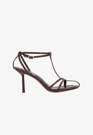 ESTRO, CZARNE SANDAŁKI DAMSKIE NA SZPILCE ZE SKÓRY NATURALNEJ ESTRO SELECTION ER - Teensandalen - burgundy