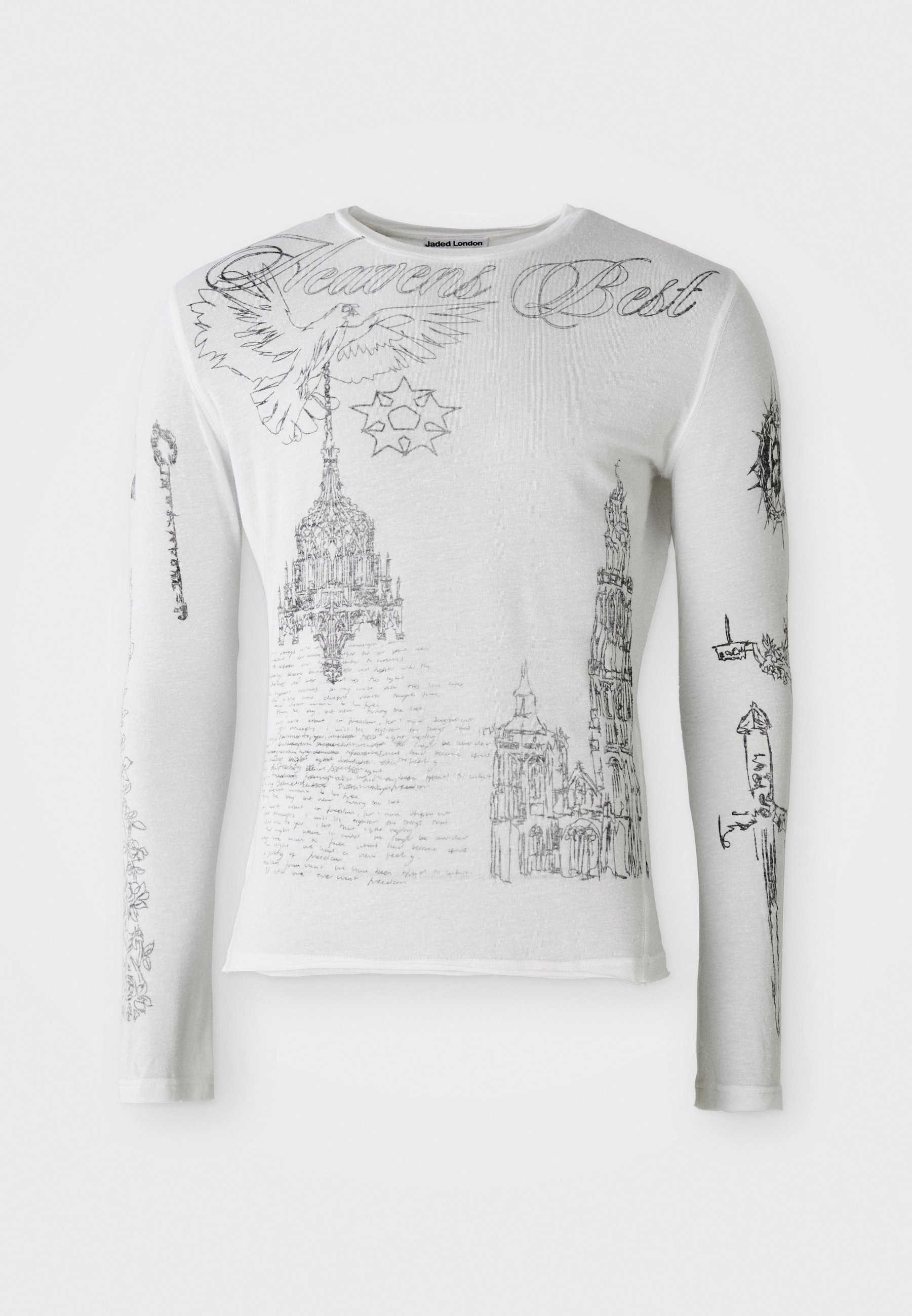 Jaded London TATTOO MIST - Long sleeved top - white/multi-coloured