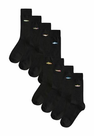EMBROIDERED EIGHT PACK - Ponožky - black fish