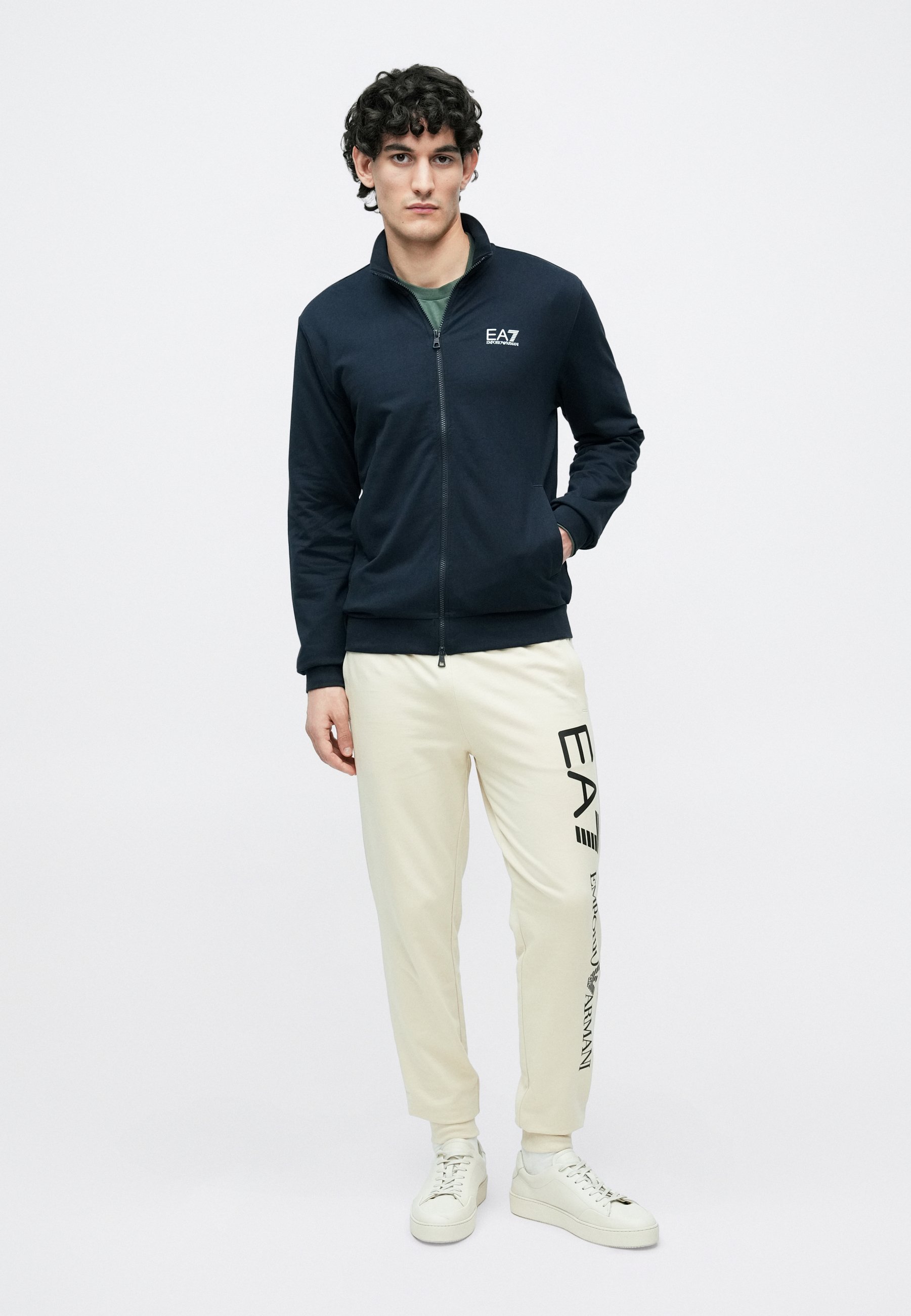 EA7 Emporio Armani TRAIN CORE UNISEX - Zip-up sweatshirt - blue