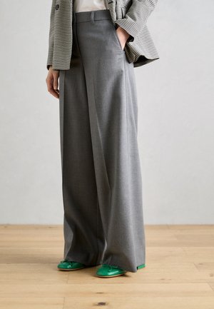 Marc O'Polo PANTS MODERN SUITING STYLE WIDE LEG - Püksid - medium stone melange