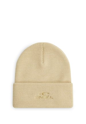 Beige knitted beanie with folded cuff featuring a subtle embroidered O'Neill logo on the front center.