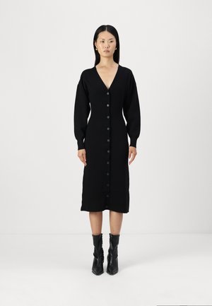 BUTTON DOWN DRESS - Strikkjoler - black