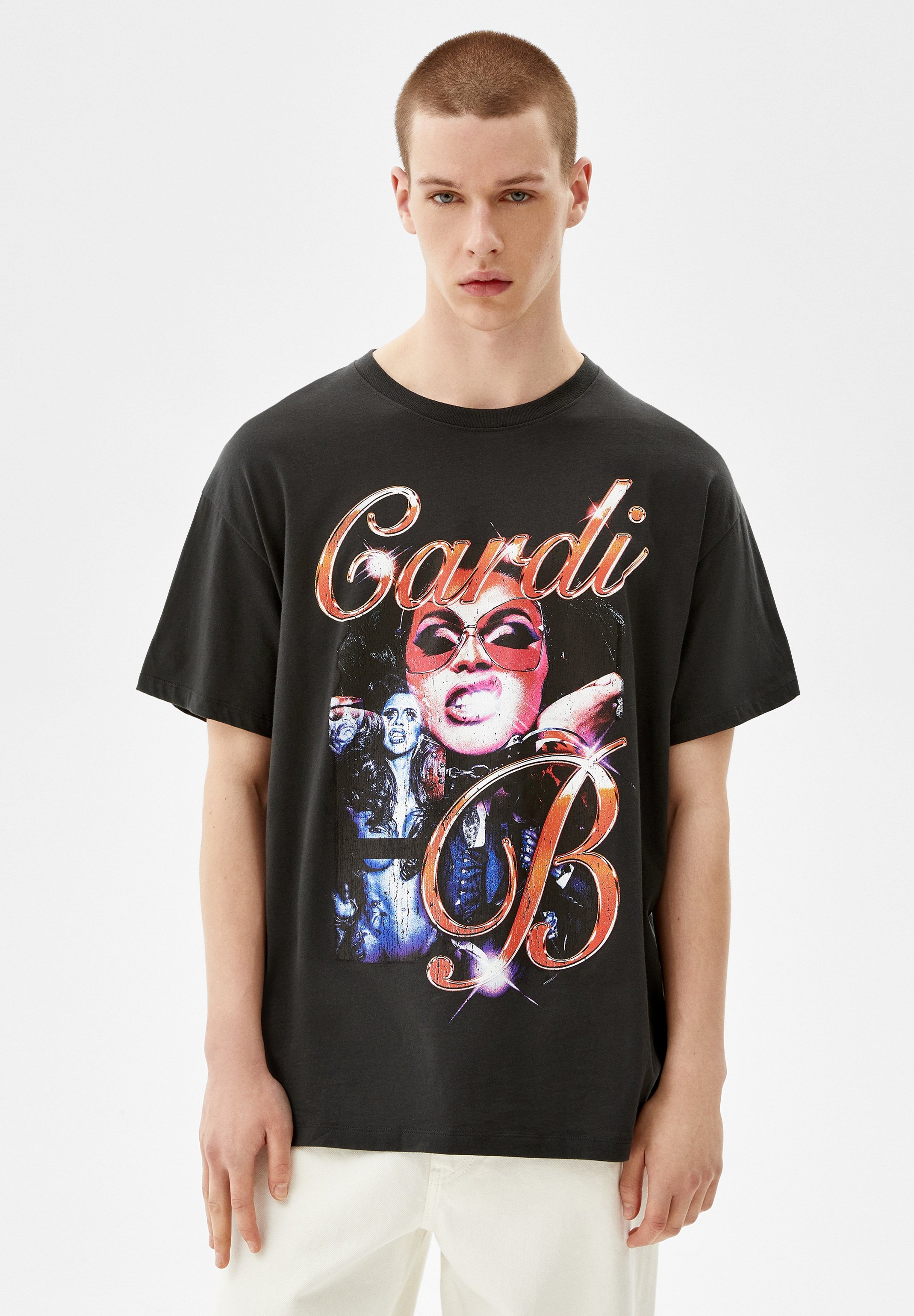 Bershka CARDI B SHORT SLEEVE - Print T 