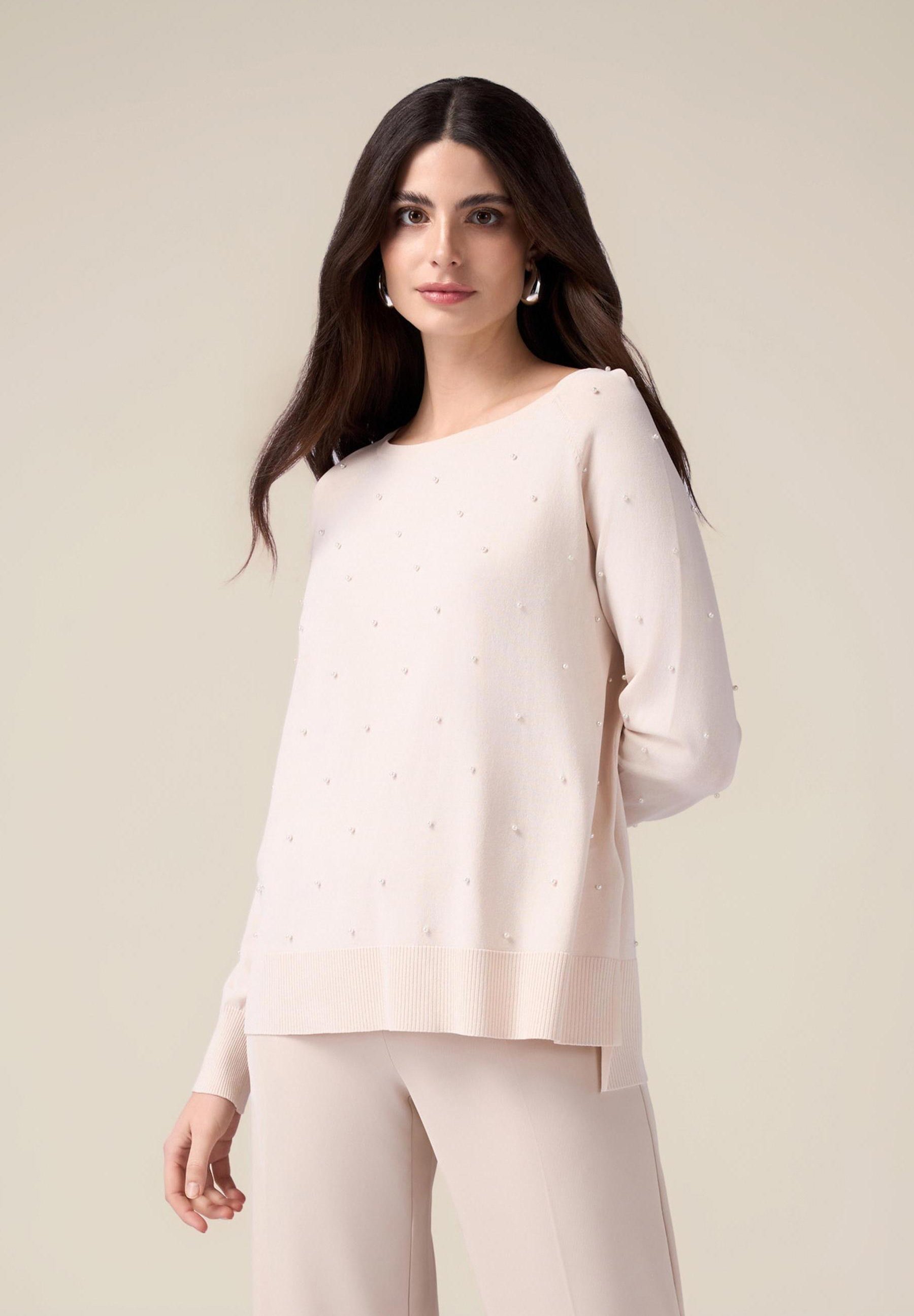 Oltre MISTO CON APPLICAZIONI Maglione beige