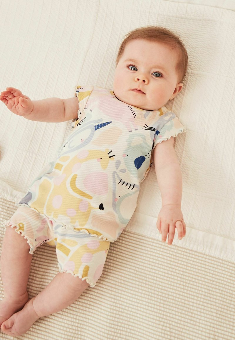 Next SKETCH PRINT CYCLE SHORTS AND TSHIRT SET Shorts cream/beige