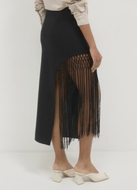 Calliope LUNGA SPACCO FRANGE - Bleistiftrock - ultrablack