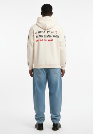 BRUTAL TATTOO EMBROIDERY UNISEX  - Hoodie - off white