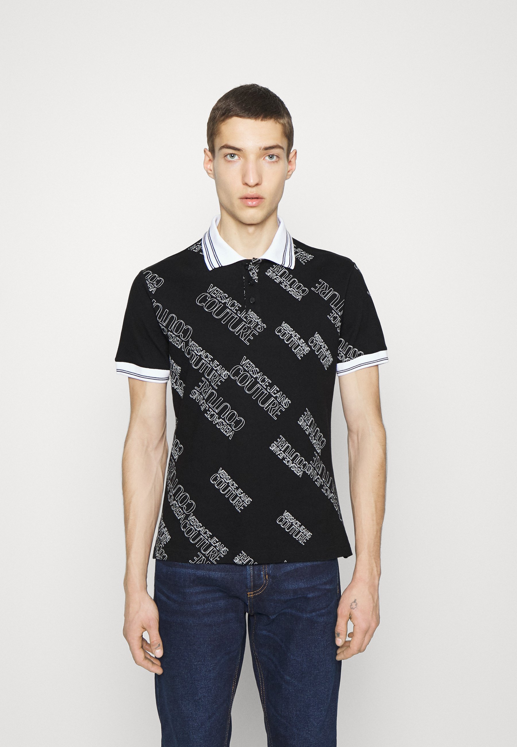 Versace Jeans Couture NEW LOGO - Polo shirt - black - Zalando.co.uk