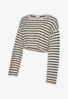Knitted Regular Fit Round Neck Ribbed cuffs Dropped shoulders Knit - Пуловер - birch stripes:black