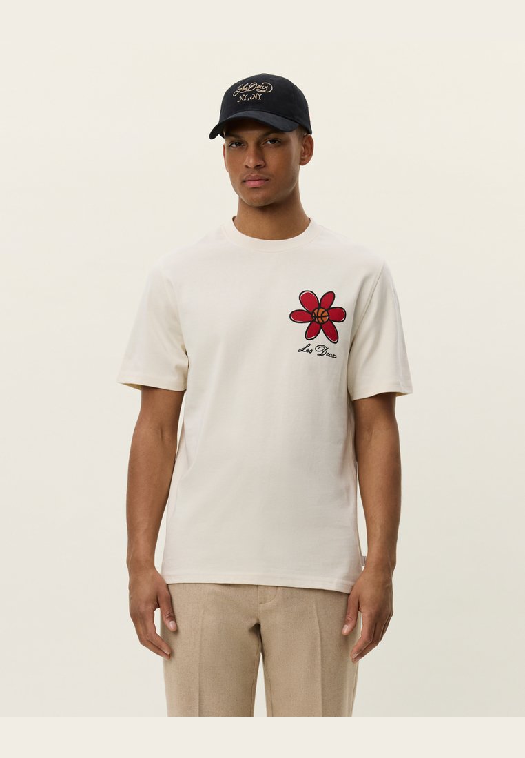 Les Deux FLOWER BASKET - Print T-shirt - ivory/off-white - Zalando