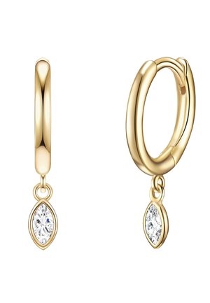 SILBEROHRCREOLE CREOLEN STERLING SILBER GELBVERGOLDET ZIRKONIA W - Ohrringe - gelbgoldfarben