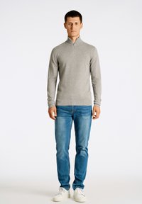 Lindbergh HALF ZIP - Jersey de punto - grey stone mix
