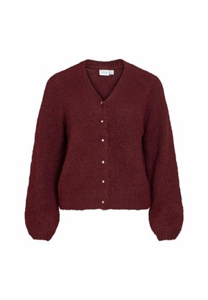 VILA, KNITTED CARDIGAN VIMARLEY V-NECK - Gilet - port royale