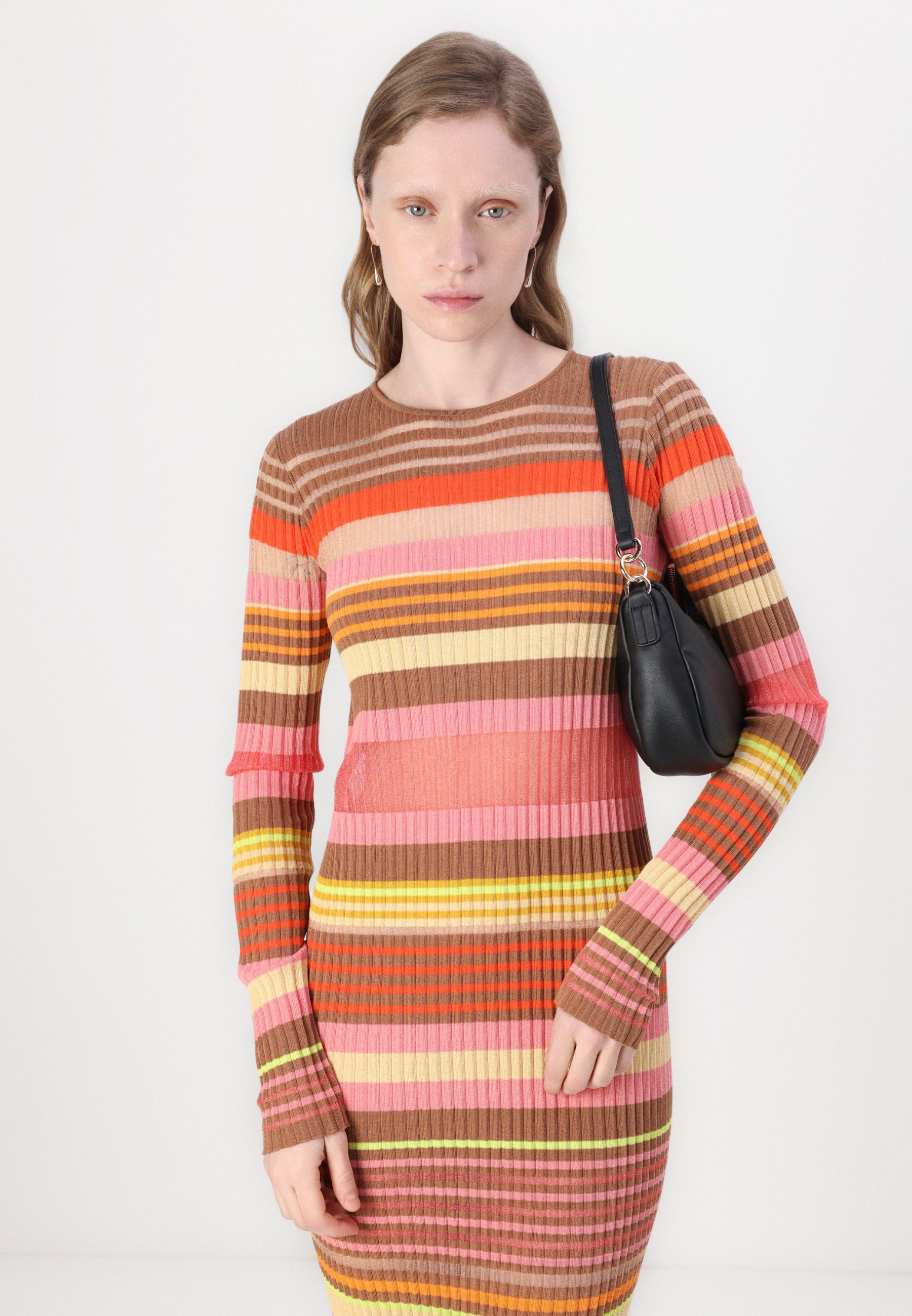 Pinko SASSOLUNGO ABITO RAINBOW - Maxi dress - pink/brown