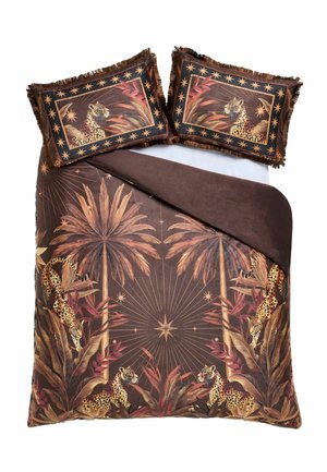 Next, JUNGLE LEOPARD VELVET DUVET COVER AND PILLOWCASE SET - Ropa de cama - brown