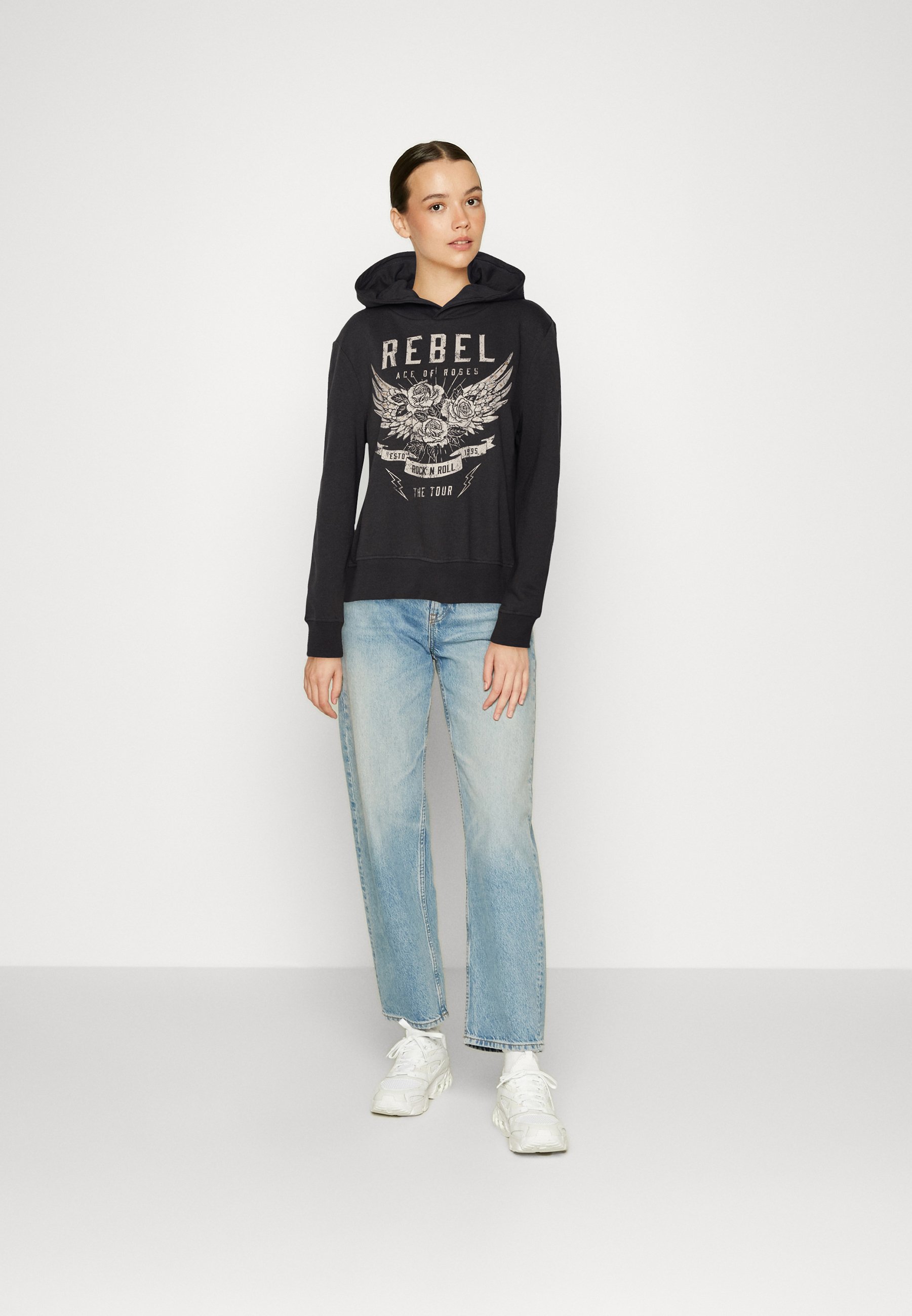 Only Printed Hoodie - Women - Grey - Size XS
