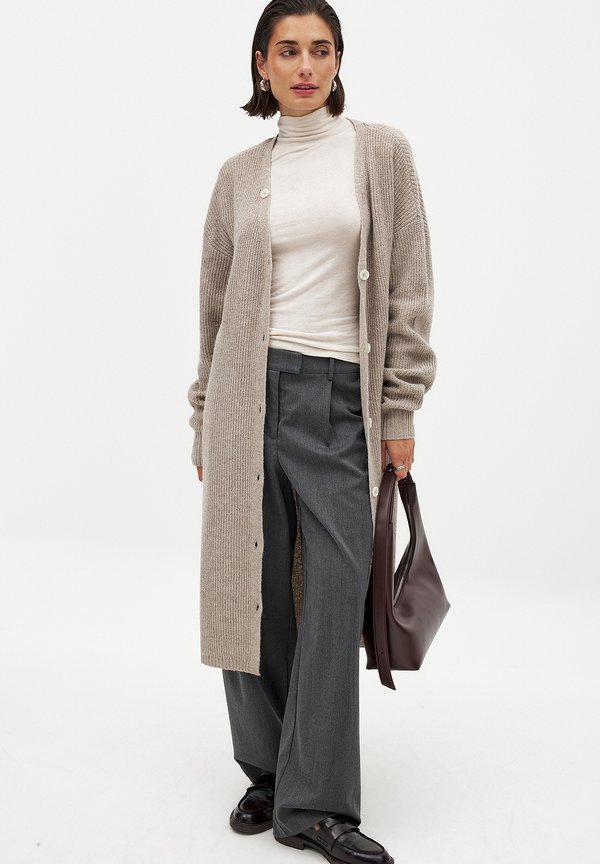 Strickjacke - beige melange