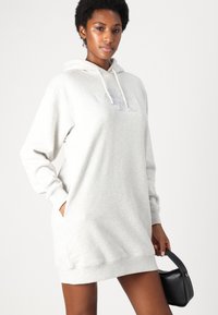 Calvin Klein Jeans MONOLOGO HOODIE DRESS - Dienas kleita - ivory grey