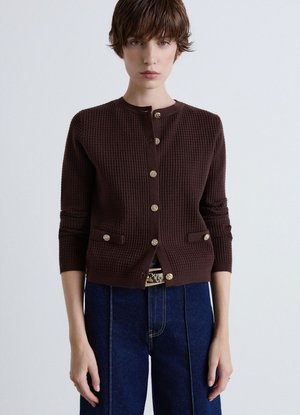 Calliope, MAGLIA TINTA UNITA - Cardigan - cioccolato scuro