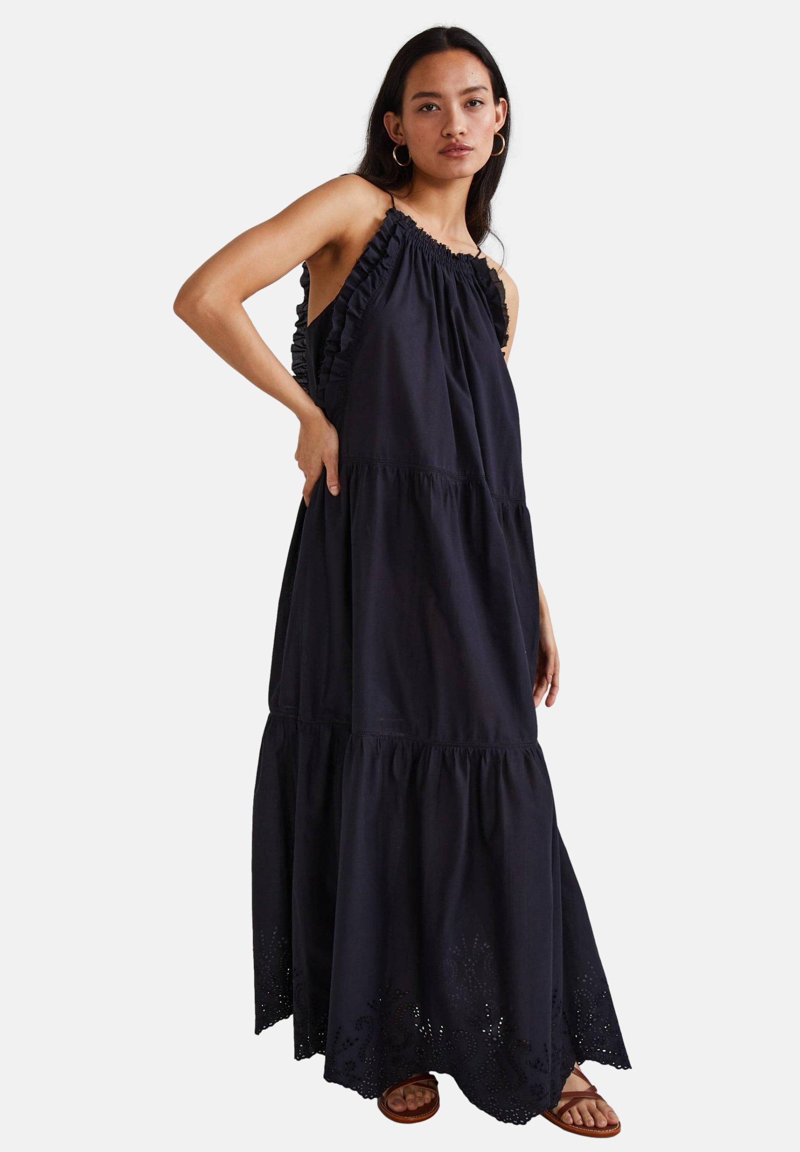 Bretelle Fine Robe Longue Bretelle Large Robe Ample Robe Lin