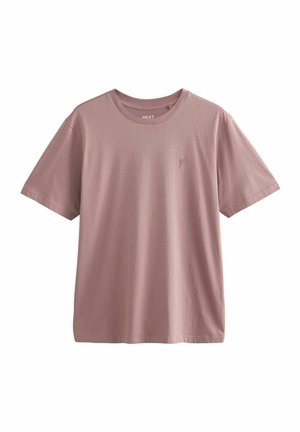 T-shirt rosa chiaro a maniche corte realizzato in morbido cotone. Presenta un collo a giro e un piccolo logo ricamato sul lato sinistro del petto.