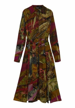 Desigual, LONG-SLEEVE MIDI DRESS - Jurk - green