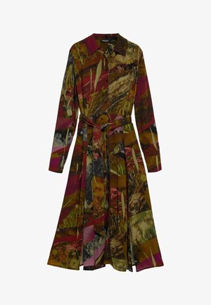 Desigual, LONG-SLEEVE MIDI DRESS - Jurk - green