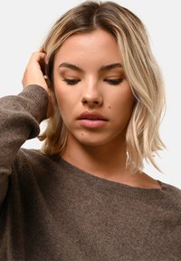 Just Cashmere ABIGAIL - Stickad tröja - taupe chiné